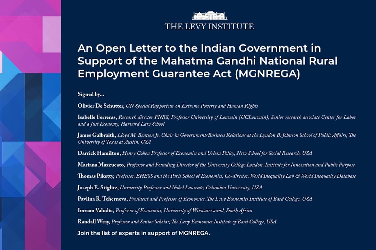 Levy Institute’s Open Letter in Response to Repeal and Replacement of India’s National Rural Employment Guarantee (NREGA)